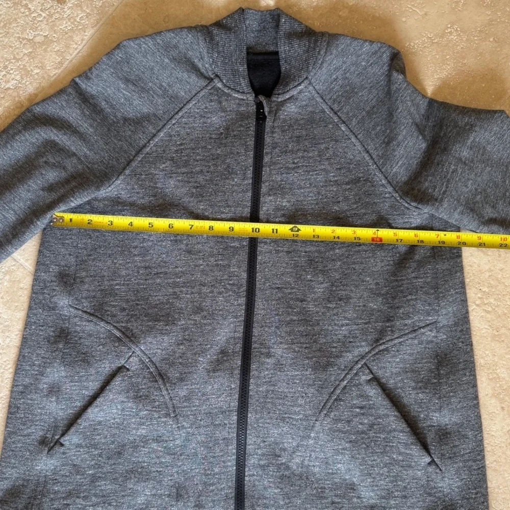 Lululemon Pleat to Street Bomber Jacket Snow Slub Cotton Fleece Athleisure
